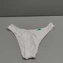 Bellecarrie Women's Cheeky Brazilian Bikini Bottoms Low Rise High Cut Swim Bottom (Large, White)