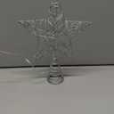 Joiedomi 8-inch Christmas Glitter Star Tree Toppers, Battery Powered Metal Silver Star Lighted with LED Warm White Lights for Xmas Decorations, Holiday Party Indoor Decor