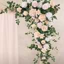 Ling's moment Wedding Arch Flowers - 6.5FT Floral Garland for Ceremony Arbor Backdrop Decoration - Artificial Rose Floral Swag for Sweetheart Table Birthday Party, Baby Shower, Blush Pink