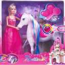 BETTINA Magic Light Unicorn & Princess Doll, Unicorn Toys for Girls 3+, Unicorn Gifts for Christmas Birthday for Kids Aged 3 4 5 6 7 8