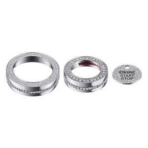 LECART Car Interior Accessories Fit for Ford Explorer 2024 2023 2022 2021 2020 PRND Shift & Drive Mode Knob & Ignition Button Covers Bling Auto Decoration Stylish Metal Decal Decor Trims 3Pcs