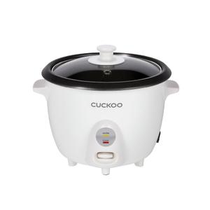 CUCKOO One Touch Rice Cooker 12-Cup Cooked, Small Rice Cooker & Warmer with Steamer Tray, Versatile Grain Cooker, Soup Maker, Auto Keep Warm, 6-Cup Uncooked, White (CR-0601C)