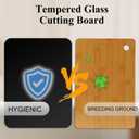 Tempered Glass Cutting Board for Kitchen, Cutting Board with Non-Slip Feet for Countertop, Dishwasher Safe, Rounded Corner Board, Shatter, Heat & Scratch Resistant-16"x12" & 12"x8" 2pcs, Black