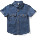 Mesinsefra Boys' Short Sleeve Denim Button Down Lightweight Shirt Summer 100