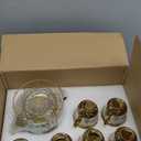 20 Pieces Vintage Flower Porcelain Tea Set for Adults with Metal Holder European Ceramic Tea Party Set Cup Gold Plated Saucer for Women, Serving 6 People(Classic)