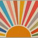 Boho Sun Sunrise Sunset Colorful Sunshine Modern Entrance Door Mat 17x30 Inch Doormats Decor, Bohemia Home Front Door Porch Outdoor Indoor Decorations