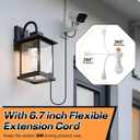 Enhon 1 Pcs 3 in 1 Light Socket Outlet Adapter, E26 Light Socket to Plug Adapter with Extension Cord, 3 Prong Bulb Outlet Converter for Indoor Outdoor Garage, Porch, Patio, Camera, LED Strip (White)