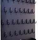 PROSPACE P0004 Acrylic Key Hooks Upgrade Thick Buckle 14 3/4W x 18 3/4L Wall-Mounted Key Hanging Board with 30 Hooks for Garage, Car Dealer, Office, Hotel, Real Estate (Matte Black with Pallet)