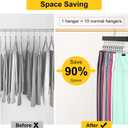 Legging Organizer for Closet, Pants Hangers with Clips Holds 20 Leggings, Jeans, Hats, Shorts, Socks, 360 Rotating Space Saving Hanging Lightweight Garment Hanger Storage 2Pcs