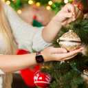 2 x Getino Sport Band Compatible with Fitbit Versa 4 Bands/Versa 3 Bands & Fitbit Sense Bands/Sense 2 Bands for Women Men, Soft Replacement Strap Accessories for Fitbit Sense/Sense 2/Versa 4/Versa 3 Watch (Large, Z-Red Plaid & Snowflake)