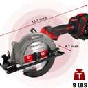 6" Cordless Circular Saw, 21V Compact Wireless Circular Saw, 4.0Ah Battery, 5800RPM, Max Cut 2-1/6" (90), 1-1/4" (45),w/40T & 60T Blades,Fast Charger (1Hr),Applicable to Wood,Aluminum & Plastic