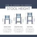 Powell Company Back Scroll Powell Big and Tall Barstool, Bar Height, Dark Bronze/Brown