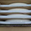 Famiware Meteor Plates and Bowls Sets for 4, 12 Pieces Dinnerware Sets, Microwave and Dishwasher Safe Dishes Set, Creamy White