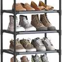 SONGMICS Shoe Rack, 10-Tier Shoe Shelf, Shoe Storage Organizer, 11 x 17.7 x 68 Inches, Metal Frame, Non-Woven Fabric Shelves, for Entryway, Bedroom, Gray ULSH010G01
