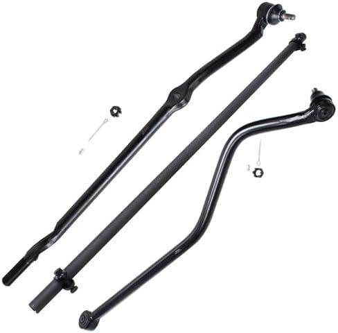 Detroit Axle - 3pc Front Suspension Kit for Jeep 1991-2001 Cherokee, 1991-1992 Comanche, Adjusting Sleeve Track Bar Outer Tie Rod Replacement