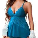 Avidlove Women Cami Pajama Set Modal Sleepwear Lace Trim Lingerie Pajama Sets Sexy 2 Piece Pjs (Light Blue, L)