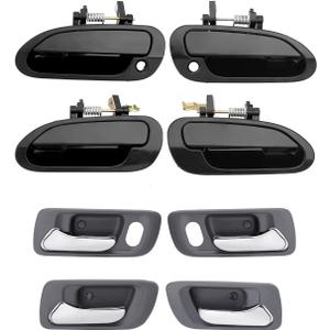 Door Handle Set (8 PCS), Compatible with 1998-2002 Honda Accord | Interior & Exterior Front & Rear Left Driver & Right Passenger Side| Replaces# 72165S84A01ZB HO1352124 HO1353124 HO1553103 HO1353104