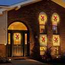 Pinkpum Lighted Christmas Wreath for Front Door Decor 16.5" Green Winter Wreath with LED String Lights for Home Wall Window Porch Farmhouse Indoor Outdoor Decorations Berries Pine Cones Bow 1 Pack