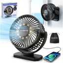 Cruise Approved Magnetic Fan with 12000mAh Rechargeable Battery, Cruise Fan with 3 Speeds, Timer, Led Lights, Power Output & Bottom Hook, Portable Fans for Camping Travel Cruise Essentials, Small