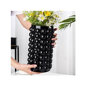 Barcelona Style Clear Glass Flower Vase, Crystal  Tall Vase for Home & Office Decor, Decorative Floral(16x17cm(6x7inch))