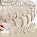 Intelligent Design Loretta Round Chenille Tufted Floor Pillow with Elegant Pleated Design, Large Boho & Vintage Decorative Throw Pillow for Sofa, Bed, or Chair, 22" x 6", Iovry, Dia 22" X 6"h
