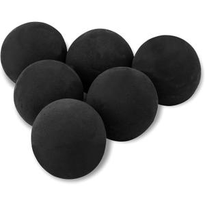 Skyflame 5 Inch Ceramic Fire Balls, Set of 6 Round Fire Stones Set for Indoor and Outdoor Fire Pits or Fireplaces Accessory, Black