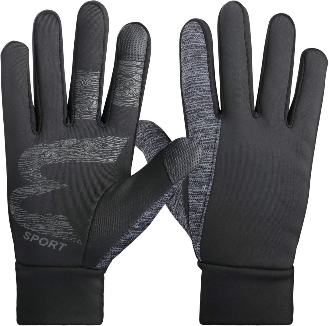 Winter Gloves Men Women Touch Screen Warm Gloves Cold Weather Windproof Gloves for Cycling Running Driving Motorcycle Biking Hiking Fishing Workout (Black, XL)