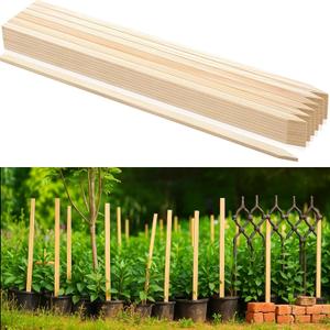 Colingmill 20 Pieces Wooden Garden Stakes 48 Inch Grade and Survey Stakes Wooden Garden and Sign Posts for Plant Support Silt Fence Yard Farm Survey Boundaries Baselines