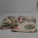 Red Floral Curtains Linen Textured for Bedroom Printed Green Vine Farmhouse 96 inches Long 2 Panels Light Filtering Window Drapes Grommet for Living Room