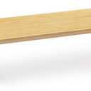Navaris Dual Monitor Stand Riser - Real Wood Double Width Desk Shelf for Holding 2 Computer Screens - 42.9" x 9.1" x 4.7" (109cm x 23cm x 12cm) - Bamboo (Light Brown)