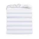 Maple&Stone Twin Fitted Sheet Only - Bulk Pack of 6 Bottom Sheets - Premium Soft & Breathable, Brushed Microfiber Fabric for Twin Size（White)