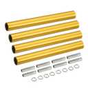 MECCANIXITY Threaded Extension Rod, 3.94" Lamp Pipe with Connector Light Fixture for Pendant Light Island Lighting Chandeliers Stems, Gold Tone 4 Set
