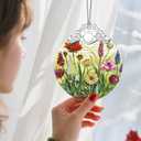 Christmas Ornaments: Stained Glass Ornament, Christmas Tree Ornament, Hanging Ornaments for Home Decor & Xmas Tree Decorations Exquisite Holiday Decor, Gifts & Holiday Present - Wildflower