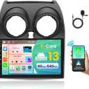 8 Core 4+64G Inefala for Rogue Sport Qashqai 2008-2013 Android 15 Car Stereo with Wireless Carplay Android Auto, 9 Inch HD Touchscreen with GPS WiFi Bluetooth FM/RDS Radio EQ/DSP SWC Backup Camera MIC