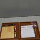 Farkle Dice Tray and Storage Case - Includes Embedded Scoring Combinations, 4 Sets of 6 Pearl Dice, 50 Sheet Score, 2 Scoreboards, 12 Scoring Sticks, and a Pen for The Classic Family Games (Brown)