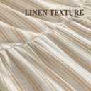 Farmhouse Shower Curtain with Ruffle Hem Linen Shower Curtains for Bathroom Country Vintage Rustic Natural Fabric, Cream-Beige Stripe 72" W x 72" L