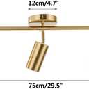 KCO Lighting Modern Brass Gold Track Lighting 3-Lights Modern Kitchen Fixtures Indoor Flush Mount Ceiling Spotlights Dimmable LED Ceiling Spot Light (3-Light)