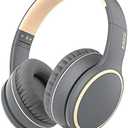 RORSOU R10 Over-Ear Headphones with Microphone, Lightweight Folding Stereo Bass Headset with 1.5M No-Tangle Cord, Portable Wired Headphones for Smartphone Tablet Computer MP3 / 4 (Grey), Large 
