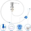 Built in Sink Soap Dispenser, Soap Dispenser for Kitchen Sink Stainless Soap Dispenser for Kitchen Sink with 47 Inches Extension Tube Kit, No Need to Frequent Refills for Kitchen Bathroom