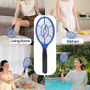 2 Pack Electric Fly Swatter (Yellow & Blue), High-Voltage Bug Zapper with Safety Mesh, Indoor/Outdoor Mosquito Killer, Battery Powered Pest Control, AA Batteries Required (Not Included)