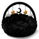 3-in-1 Baby Play Gym, Baby Play Mats for Floor, Plush and Thick Tummy Time Mat with 5 Sensory Toys for Infants, Large Babies Activity Center for Newborn Baby Shower Gift Pink, Ball Pit, Pet Cushion