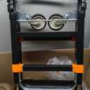 Upgraded 3 in 1 Folding Hand Truck, 600lbs Capacity, Heavy Duty Convertible Dolly with Retractable Handle and 4 Rubber Wheels, Collapsible Cart for Moving Home, Office, Warehouse（Orange）
