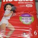 Huggies Size 6 Baby Diapers, Little Movers HuggFit 360 Baby Diapers with 360 Waistband, Size 6 (35+ lbs), 104 Count (2 Packs of 52)