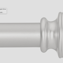 Heavy Duty Curtain Rods for Windows 28 to 48 Inches, 1 Inch Silver Curtain Rods for Bedroom, Living Room, Patio, Kitchen, Adjustable Curtain Rods with Classic Finials, Silver Finishing