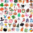 Yinkin 45 Pcs Holiday Enamel Pins Bulk Valentines Day Winter St. Patrick's Easter Enamel Brooch Pin Set for Backpack Lapel Mixed Holiday Badge Gift