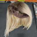 GORGIUS Ombre Blonde Bob Lace Front Wigs with Brown Roots Pre Cut Glueless Side Part Short Straight Wig For Women Pre Plucked Hairline 12 Inch