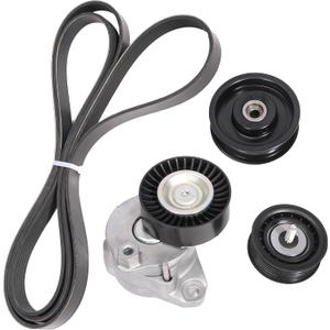 Drive Belt Tensioner and Idler Pulley Serpentine Belt kit, for Mercedes-Benz GLK350 E550 E350 CLK350 GL450 GL550 SLK300 C280 CLS550 S550 SL550 R350, 2006-2011, 2722021419 2722000270 2722021019