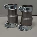 2 Pcs 2.5 to 3 Inch Exhaust Adapter Reducer Kit with Clamps, Stainless Steel, ID 2.5" to Od 3" Universal Exhaust Pipe Connector for Car, Truck, Suv