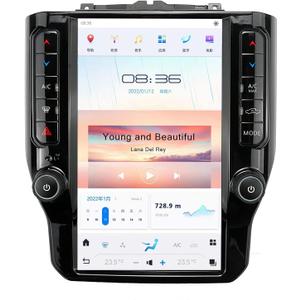Android 11 Qualcomm Car Radio for Dodge RAM 1500 2500 3500 2019 2020 2021 Truck New Body Style Stereo Upgrade Tesla Style Touch Screen Carplay Android Auto GPS Navigation Unit Audio Player (RAM 4GB + ROM 64GB)