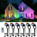 6 Pack Color Change Spotlights for Decor Lighting 120V Remote Waterproof Plug-in Multicolor Landscape Spot Light Uplight for Yard Decoration, Tree, Bush, Status, Indoor Plant, Picture & Painting